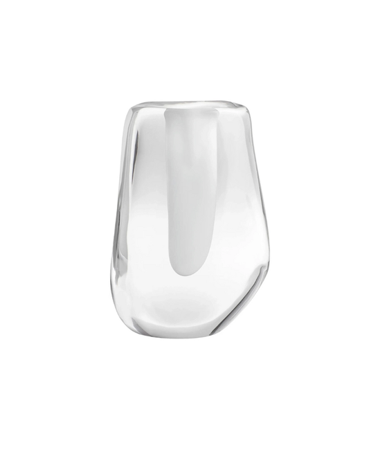 Inverted Oppulence Vase - Clear & White