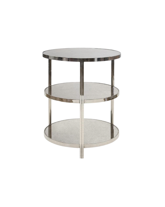 Audrey Glass Side Table - Silver
