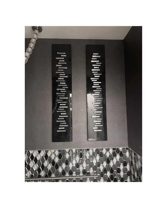 "Selenite Resin" Wall Art Column by Kelly Gowan - Black