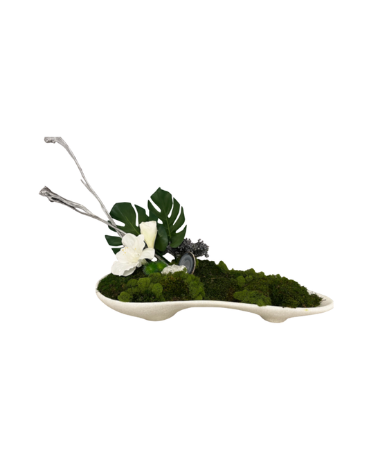 Alabaster Faux Floral Arrangement - White