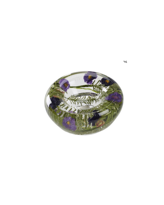 Wildflowers in Small Puddle Vase - Purple