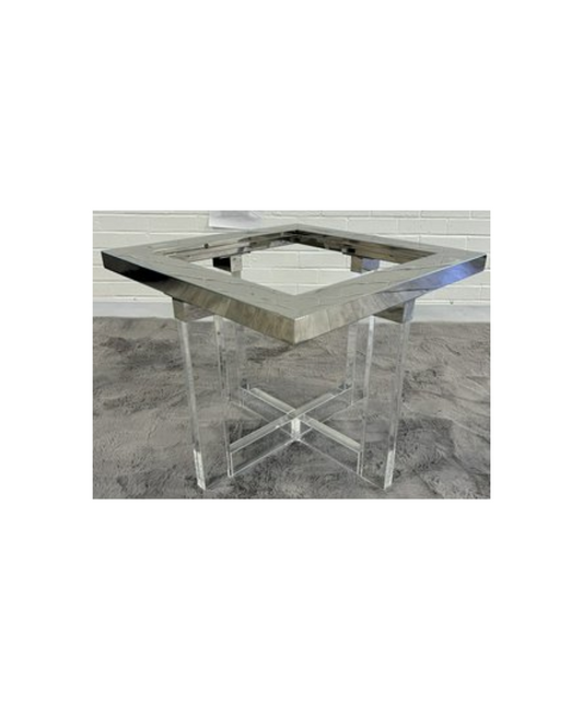 Glass Side Table - Silver