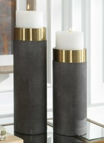 Wessex Candleholders, Gray, S/2