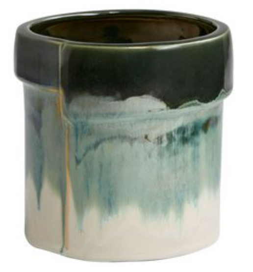 Cream and Green Vase