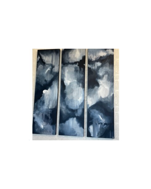 Dustin Vyers Art- Set of 3- - Blue