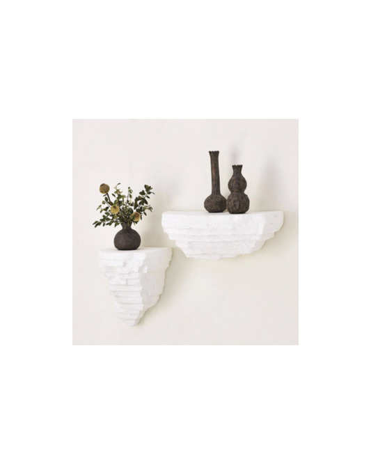 Global Views Marlie Sculptural Wall Shelf - White