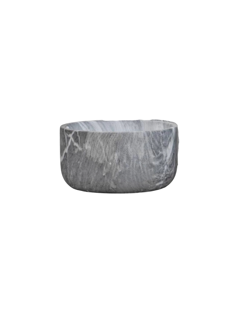 Ceramic Marble Bowl - Gray and White Small Only
