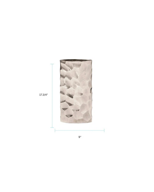 Tall Metal Vase - Silver