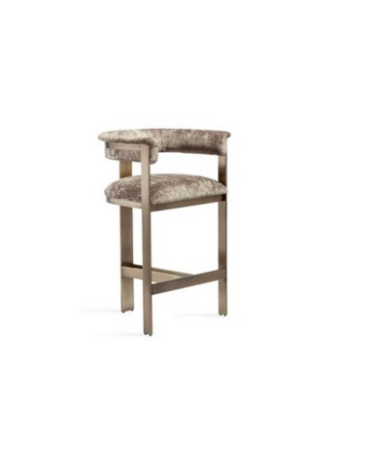 Cowhide Barstool - Bronze