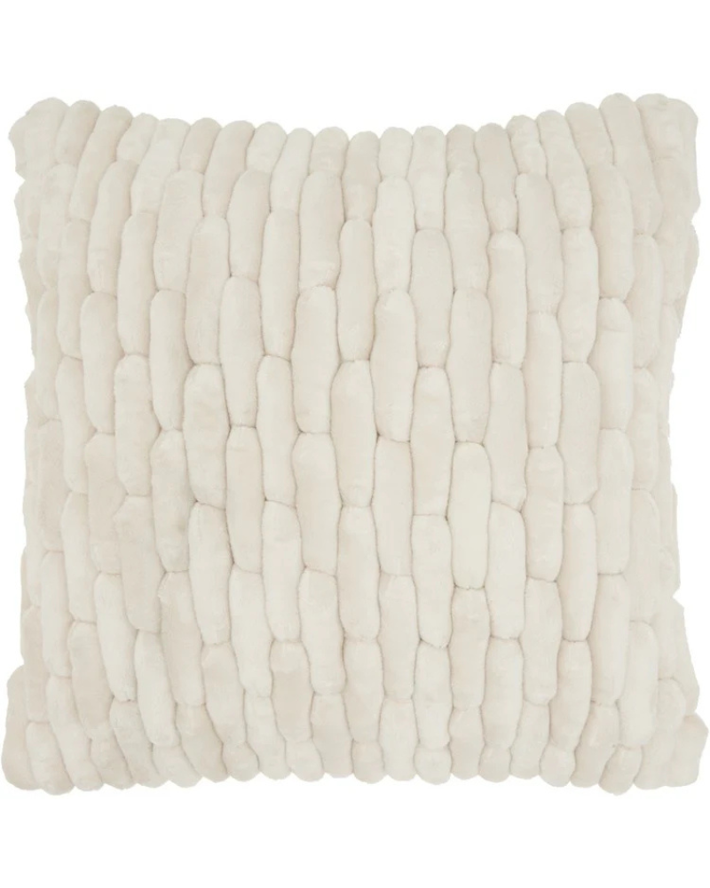 Cobblestone Velvet Throw Pillow – Ivory