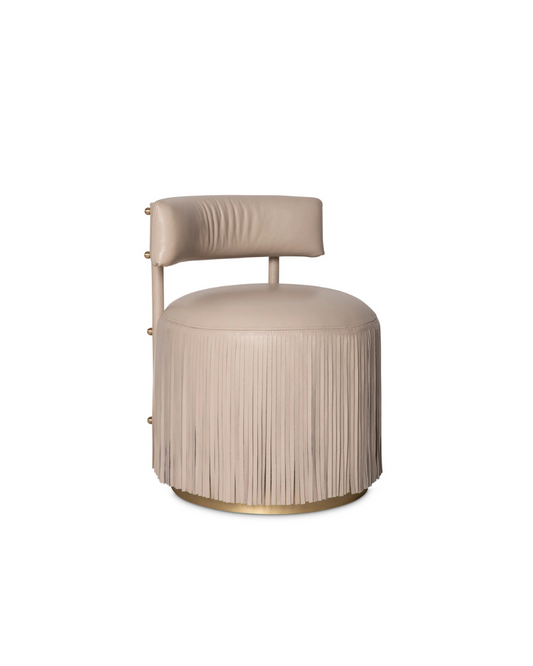 Fringe Vanity Chair – Cream Stone