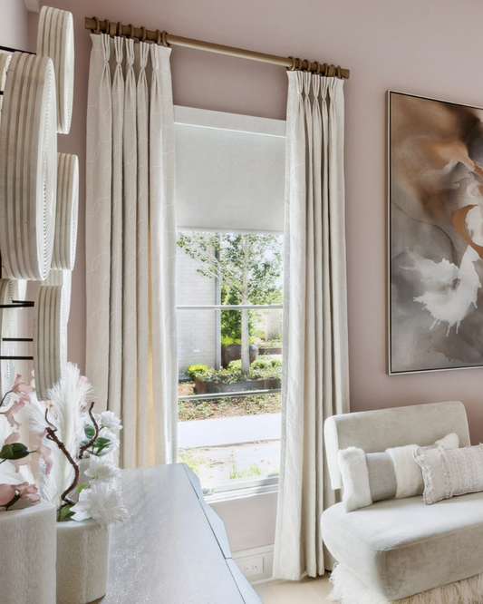 Drapery Panels - Embroidered Ivory