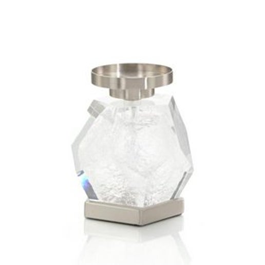 Faceted Acrylic Candleholder - Crystal and Nickel